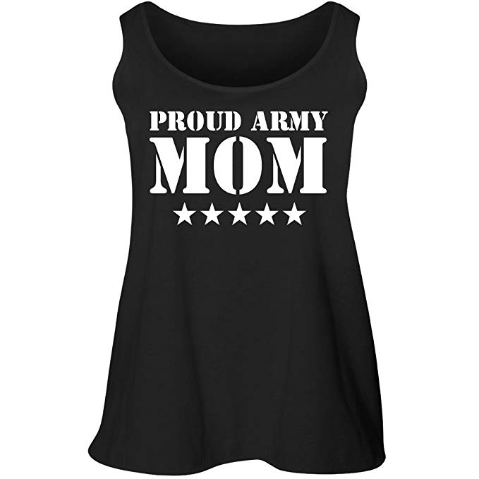 Customized Girl Loud & Proud Army Mom: Women's LAT Curvy Plus Size Tank Top
