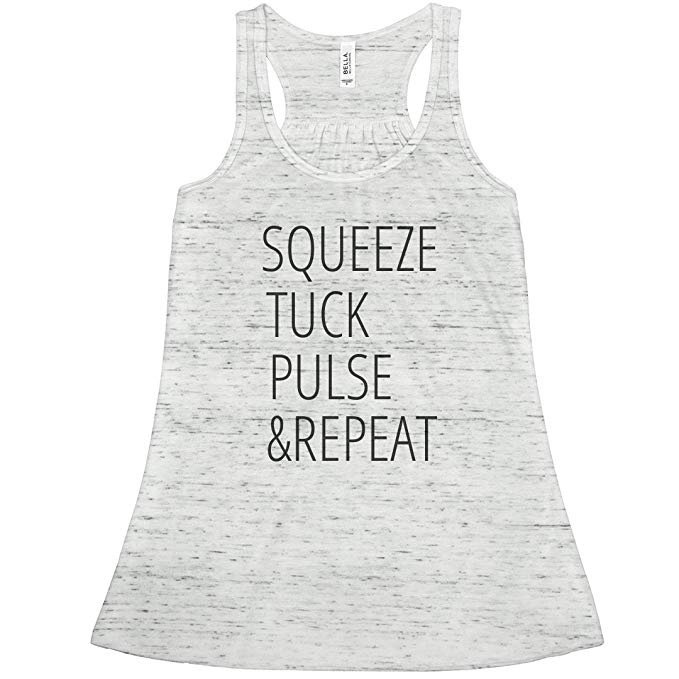 Customized Girl Squeeze & Tuck Barre Workout: Bella Ladies Flowy Racerback Tank
