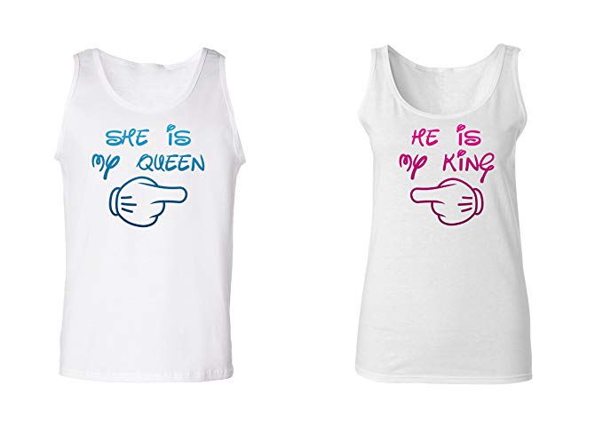 He is My King & She is My Queen - Matching Couple Tank Tops