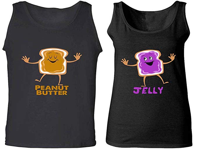 Peanut Butter & Jelly - Matching Couple Love Tank Tops - His and Her Tanks
