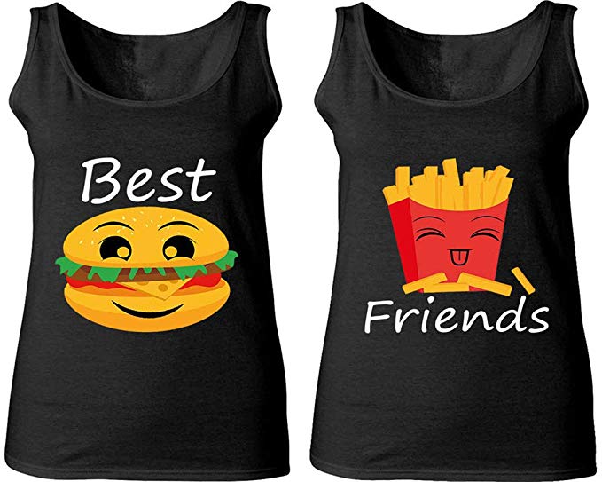 Couples Apparel Burger and French Fries - Matching Best Friend Tank Tops - Cute BFF Tanks