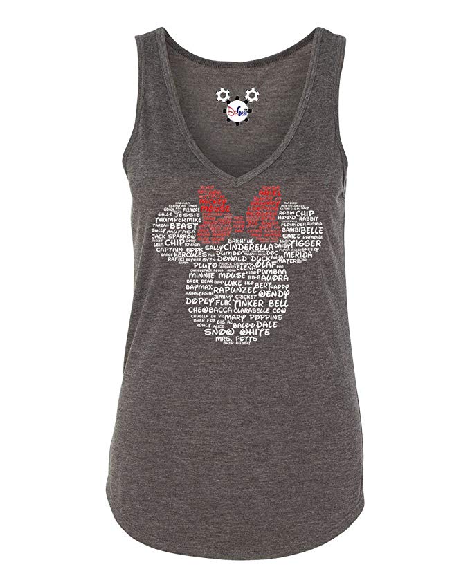 DisGear Minnie Mouse Character Names Women Racerback Tank - Ladies Park Cami
