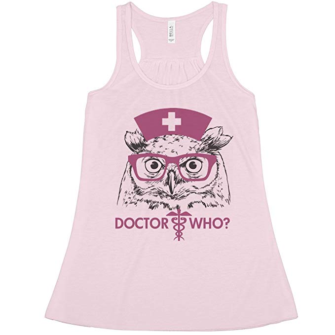 Customized Girl Medical Owl: Bella Ladies Flowy Racerback Tank