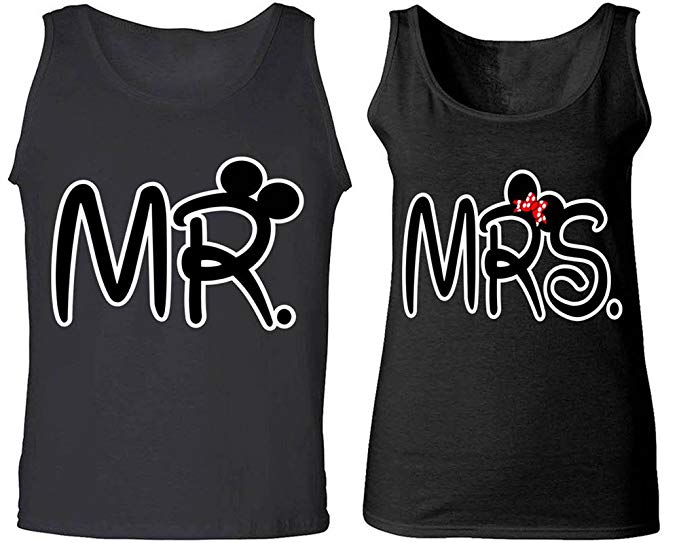 Mr. & Mrs - Matching Couple Love Tank Tops - His and Her Tanks