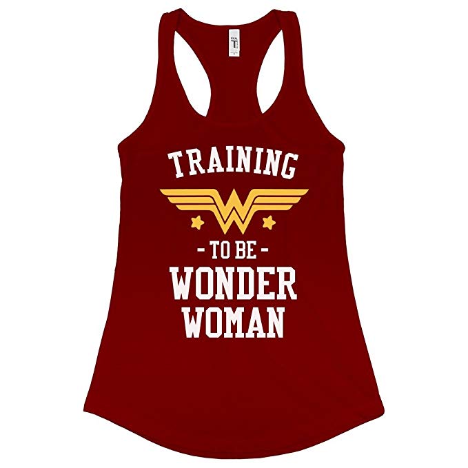 Customized Girl Wonder Woman Workout Racerback: Ladies Slim Fit Racerback Tank Top