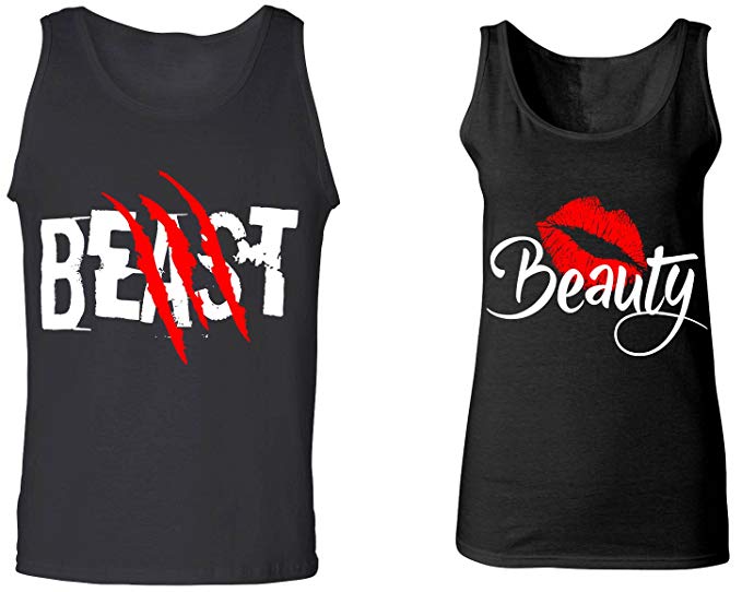 Couples Apparel Beast & Beauty - Matching Couple Tank Tops - His and Her Tanks