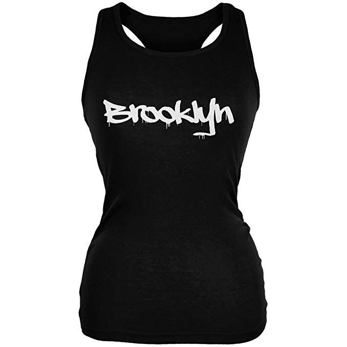 New York City Brooklyn Graffiti Black Juniors Soft Tank Top
