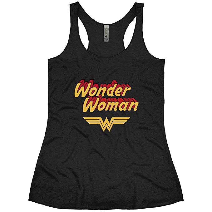 Customized Girl Wonder Woman Vintage Racerback: Ladies Slim Fit Super Soft Racerback Trible